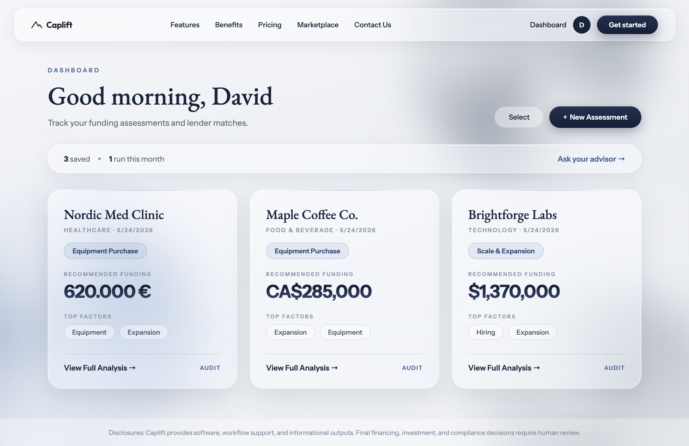Caplift Dashboard